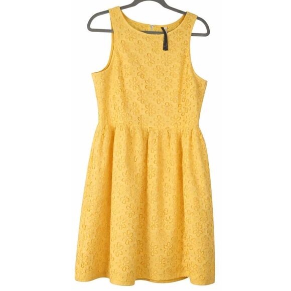 Kensie Dresses & Skirts - Kensie womens xl eyelet yellow dress spring summer